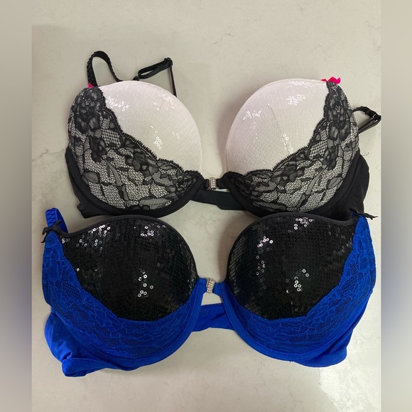 Pair of LaSenza Beyond Cleavage Sz 38C Front clasp Convertible Lace & Bead - Picture 13 of 16